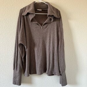 CHICSOUL Women’s knit Sweater Size XxL/XXL Drop Shoulder Beige Pop Over
